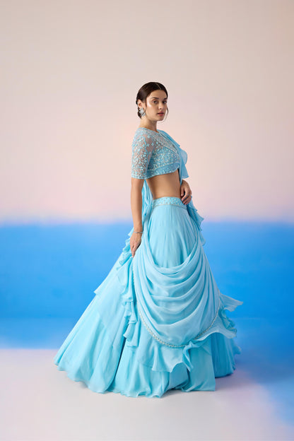 SKY BLUE LEHENGA SET