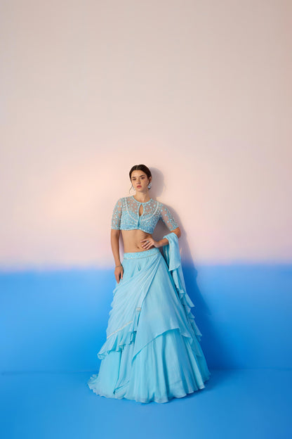 SKY BLUE LEHENGA SET