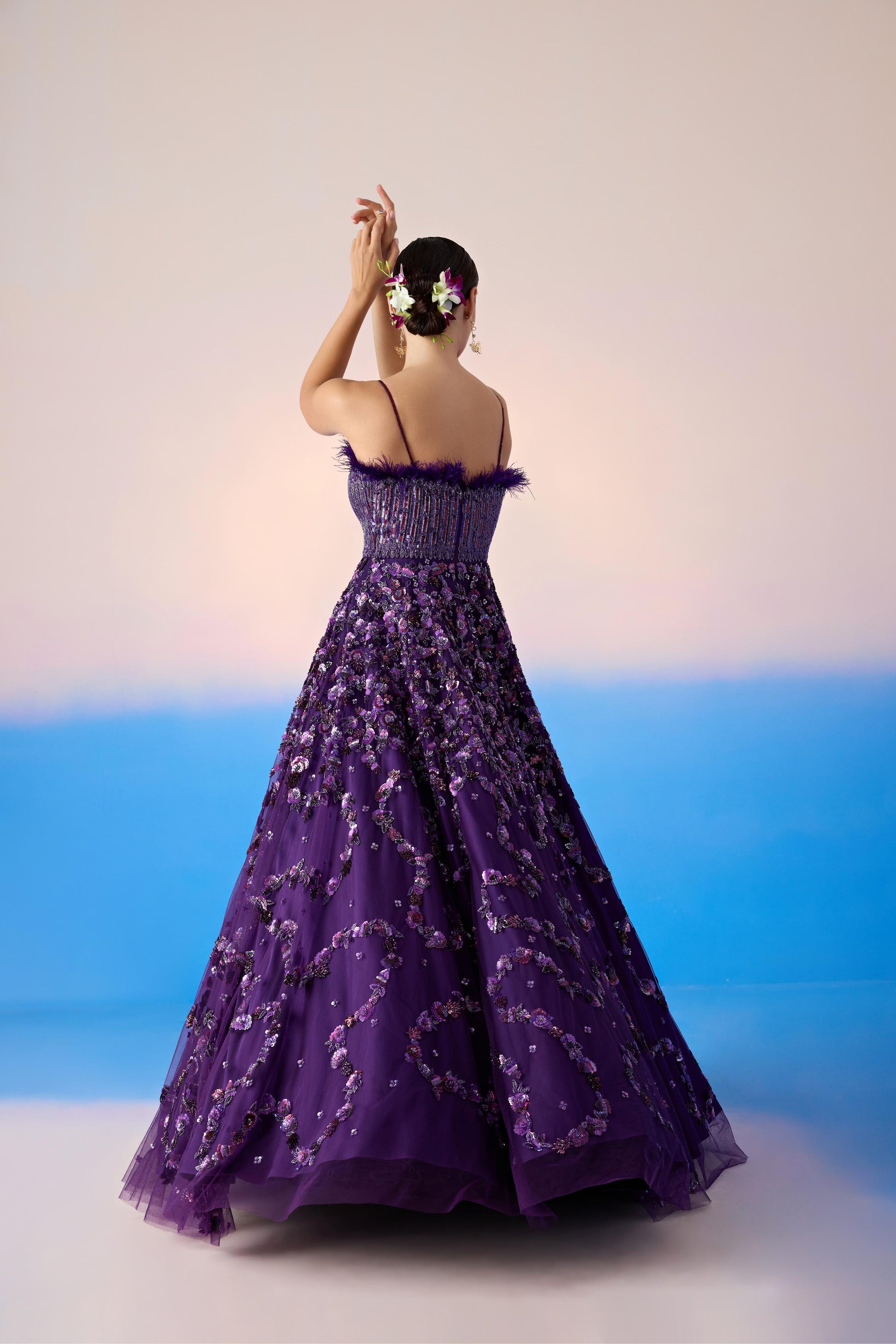 MIDNIGHT PURPLE GOWN White Maison de Couture MIDNIGHT PURPLE GOWN White Maison de Couture