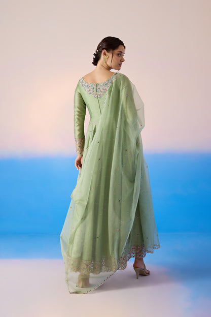 SAGE GREEN ANARKALI