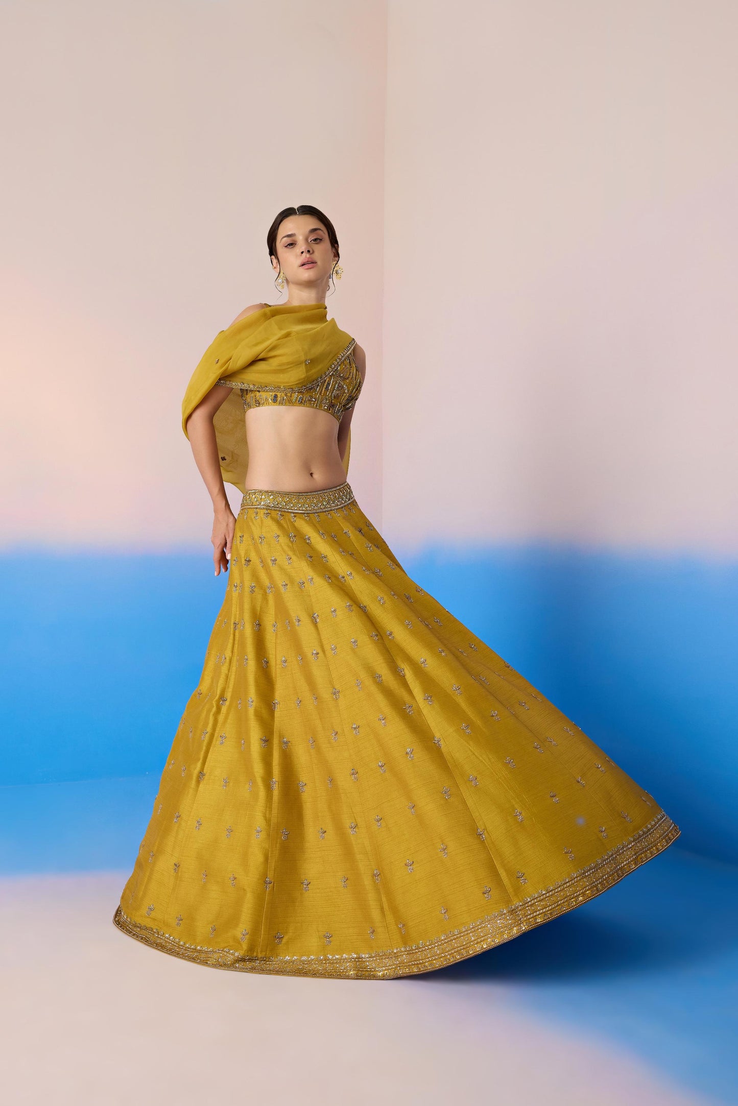 MUSTARD LEHENGA SET