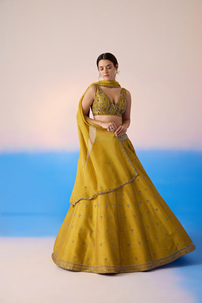 MUSTARD LEHENGA SET