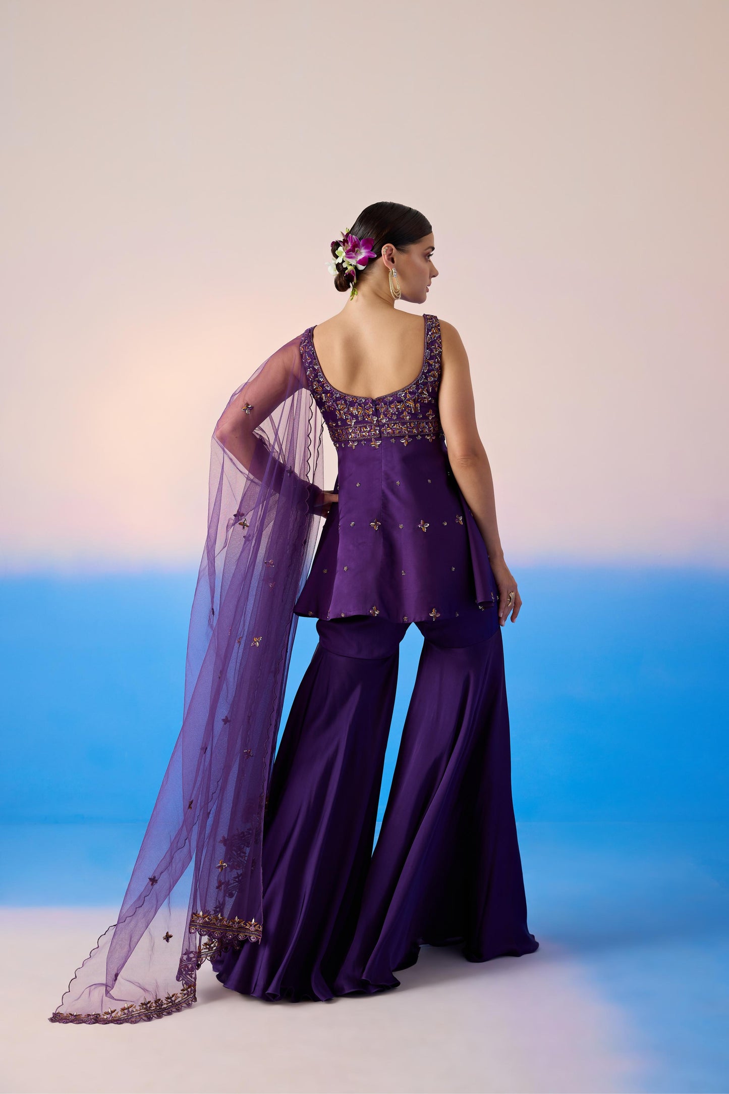 ROYAL PURPLE SHARARA SET