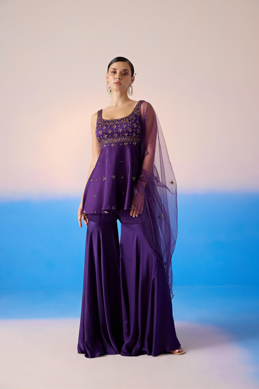 ROYAL PURPLE SHARARA SET