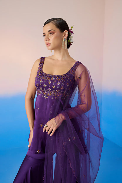 ROYAL PURPLE SHARARA SET