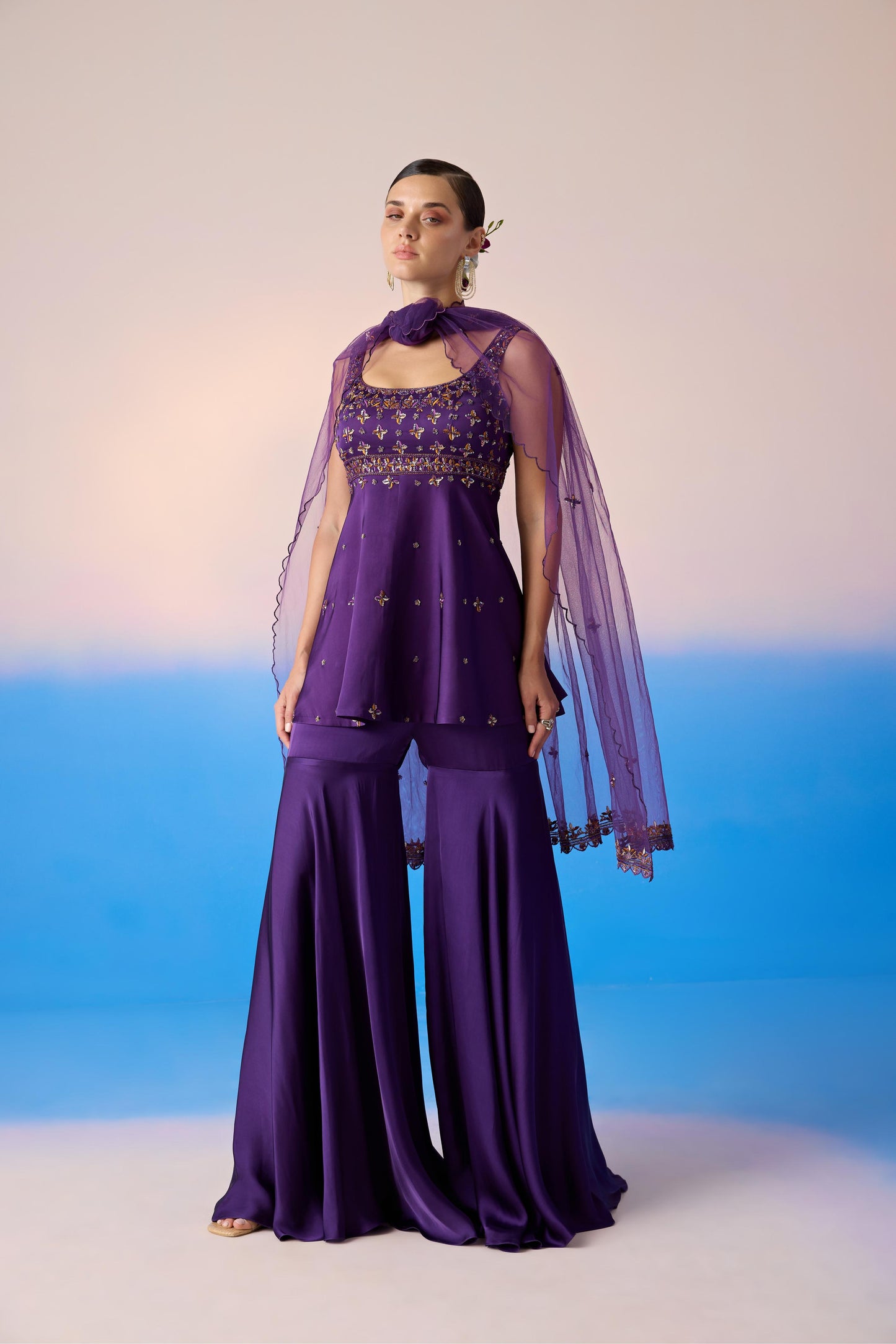 ROYAL PURPLE SHARARA SET