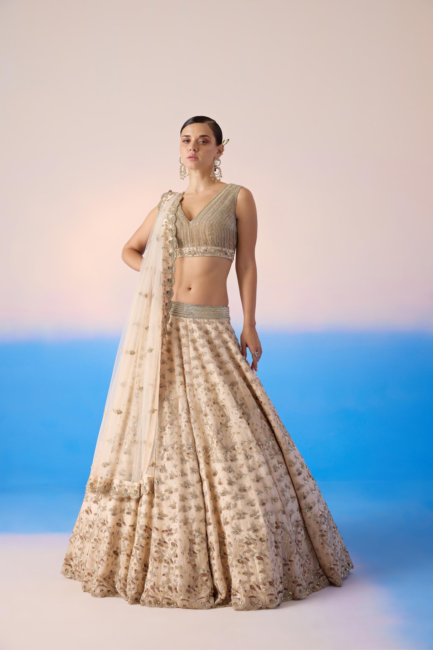 BEIGE LEHENGA SET