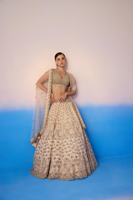 BEIGE LEHENGA SET