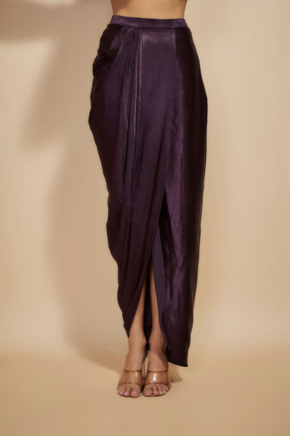 WINE DHOTI SET