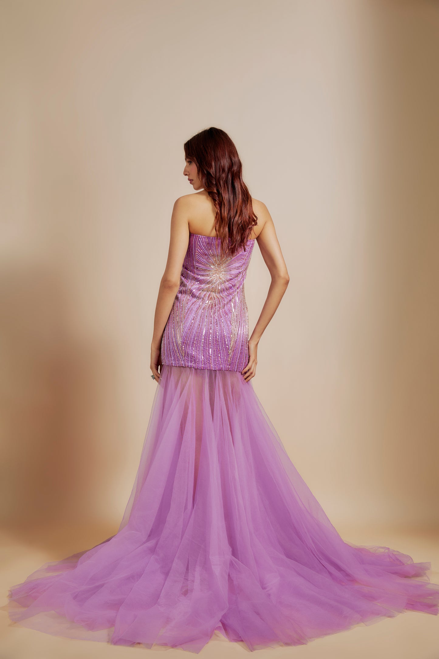 PURPLE EMBROIDERED GOWN