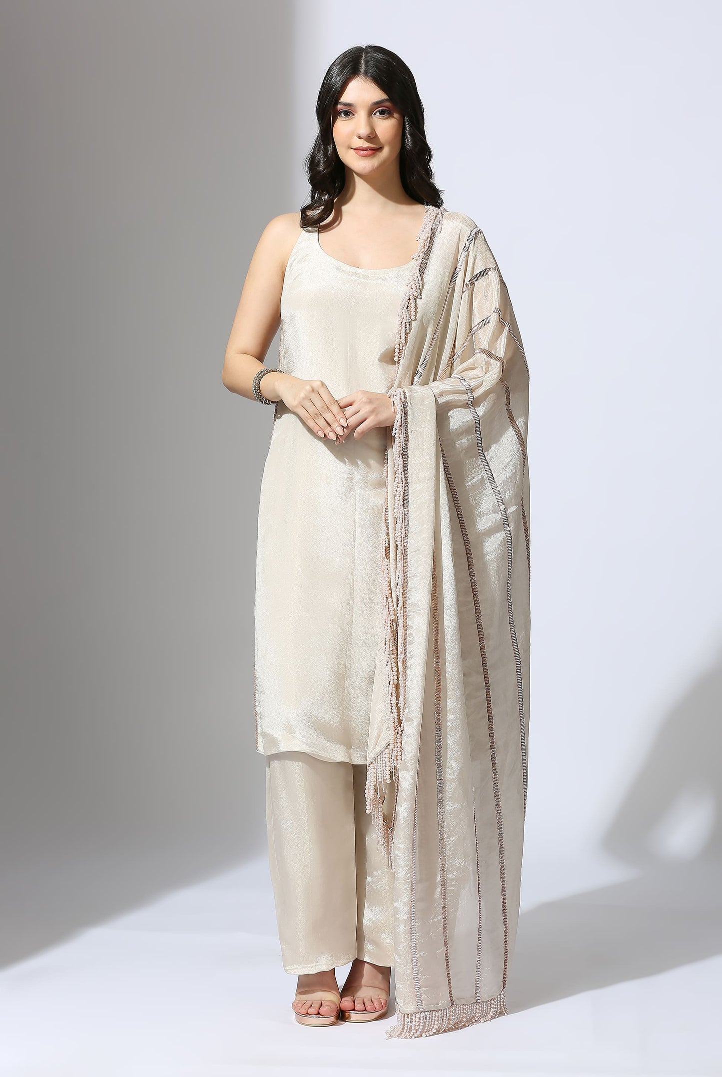 BEIGE KURTA SET