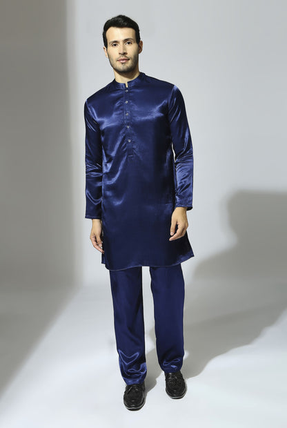 NAVY BLUE EMBROIDERED BANDHGALA SET