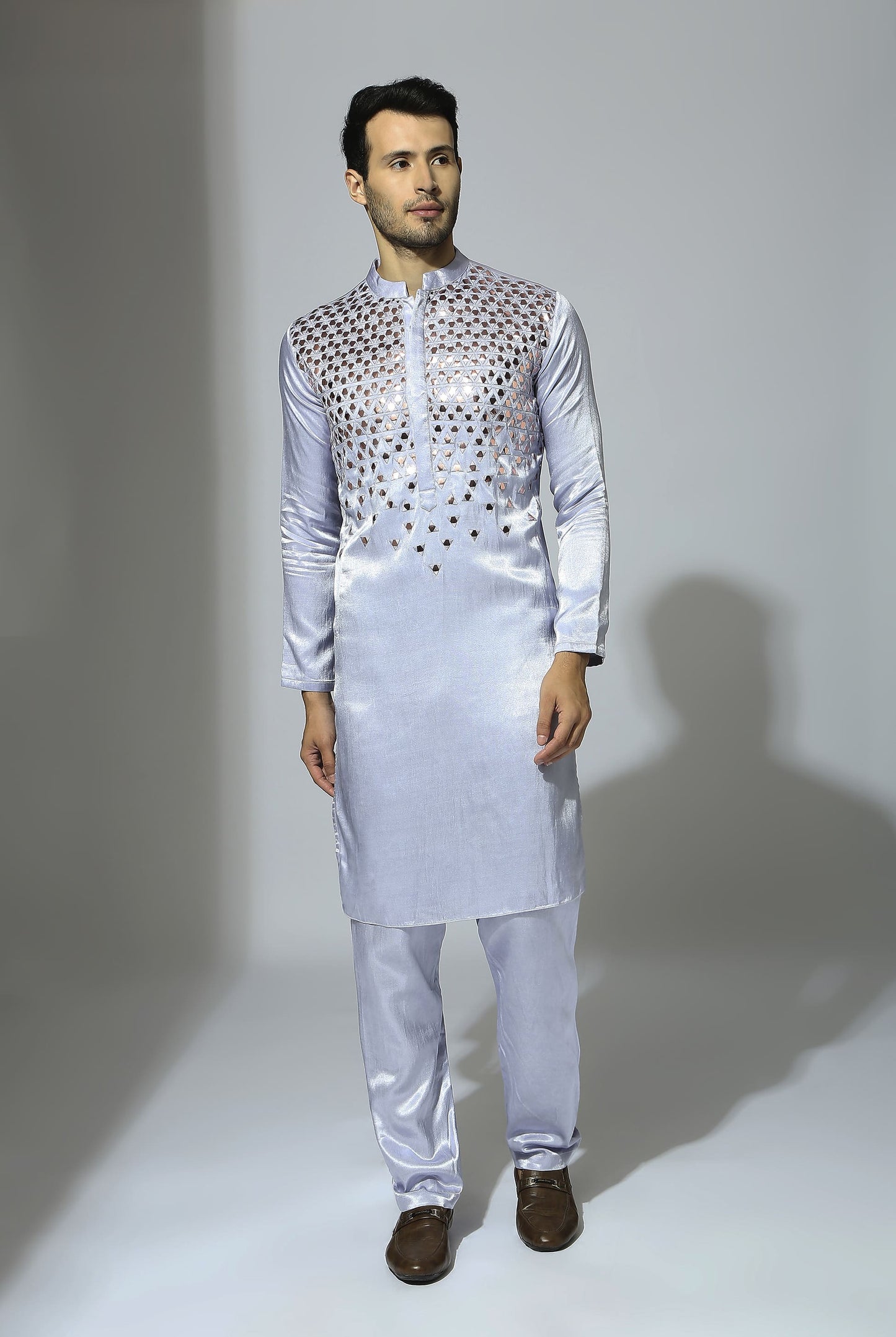 ICE BLUE EMBROIDERED KURTA SET