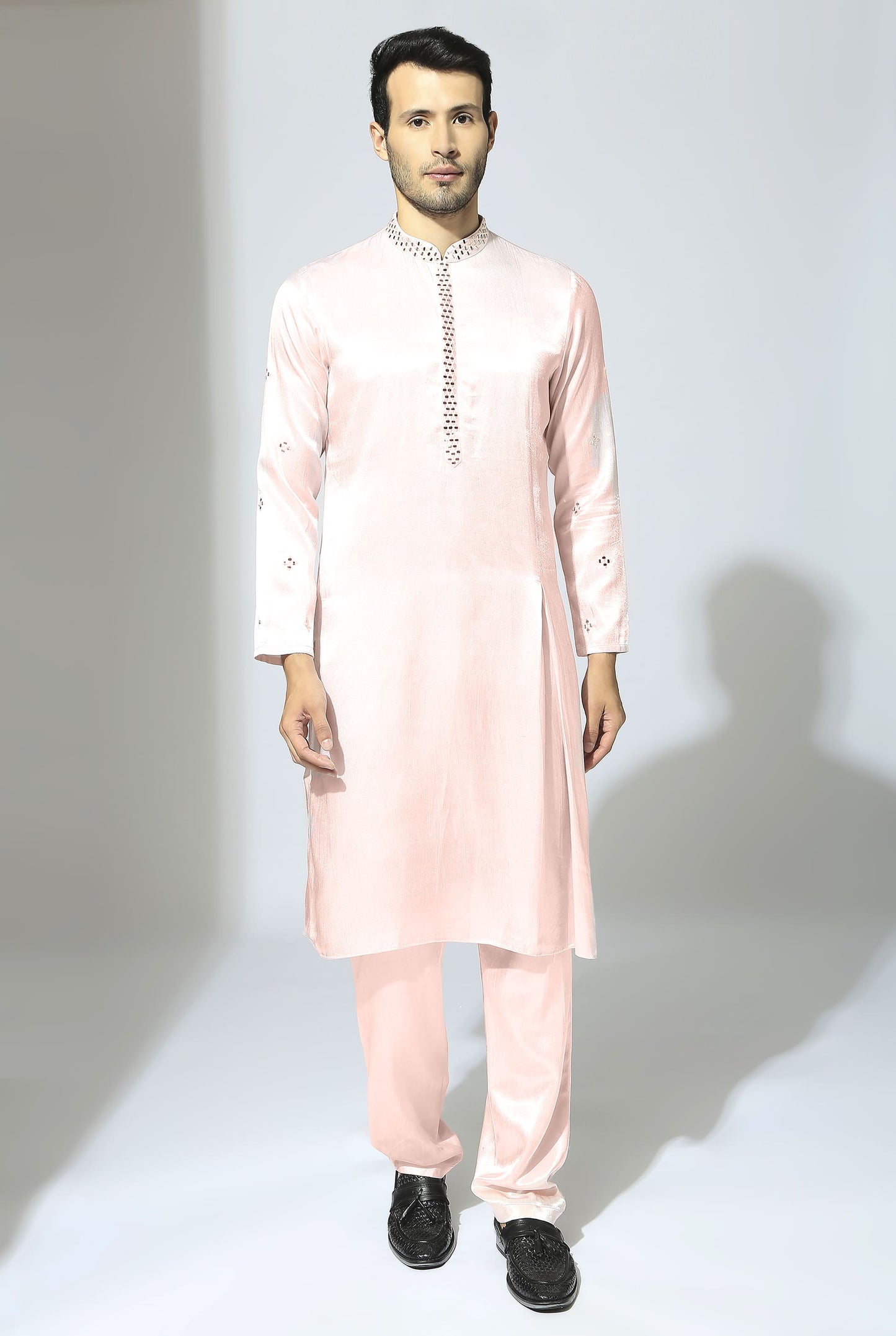 BABY PINK EMBROIDERED KURTA SET