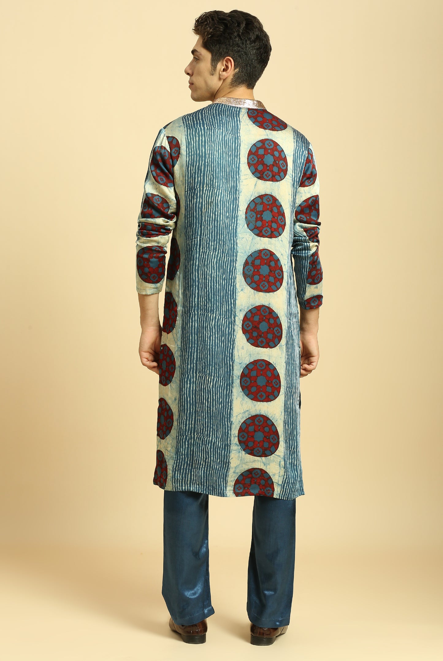 BLUE AJRAKH PRINTED KURTA WITH PANT