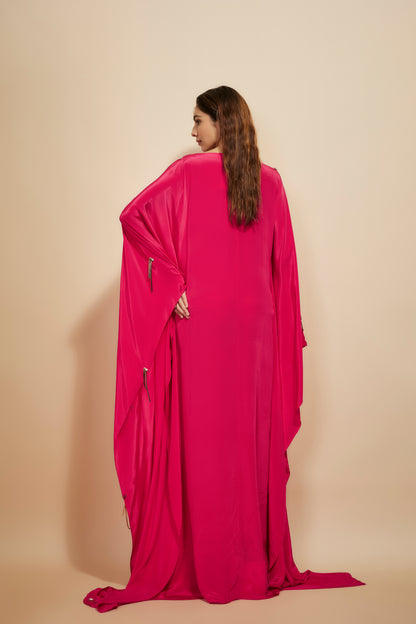 HOT PINK EMBROIDERED KAFTAN