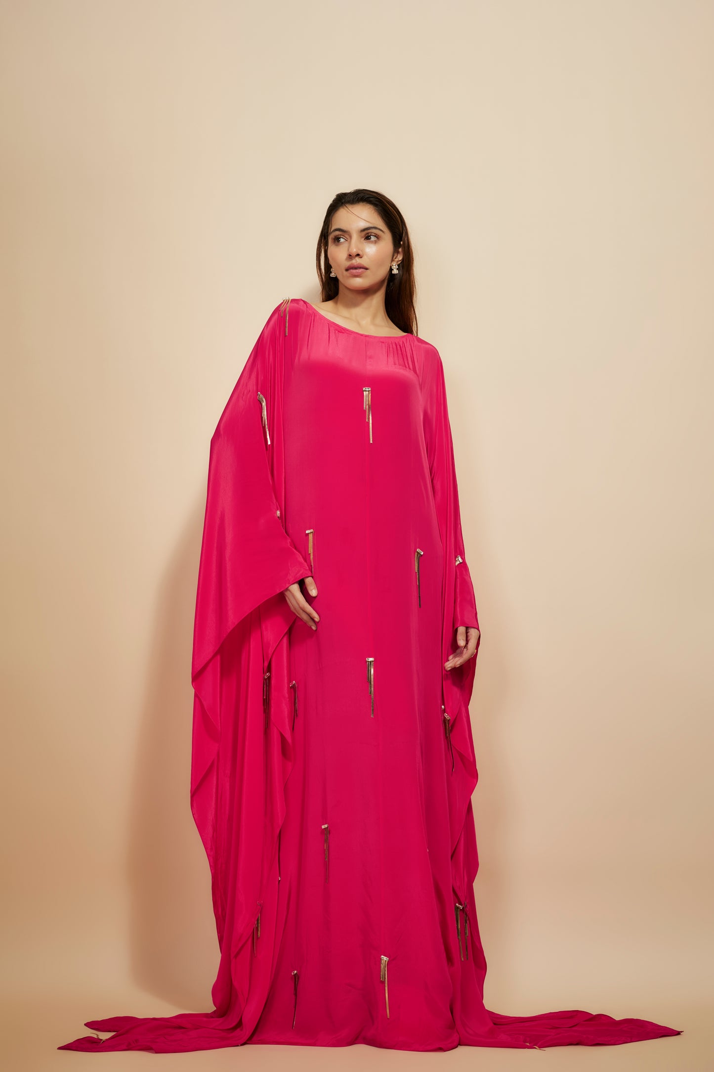 HOT PINK EMBROIDERED KAFTAN