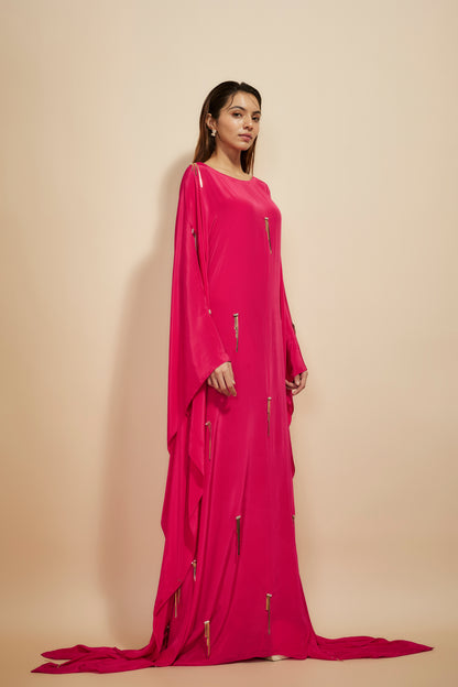 HOT PINK EMBROIDERED KAFTAN