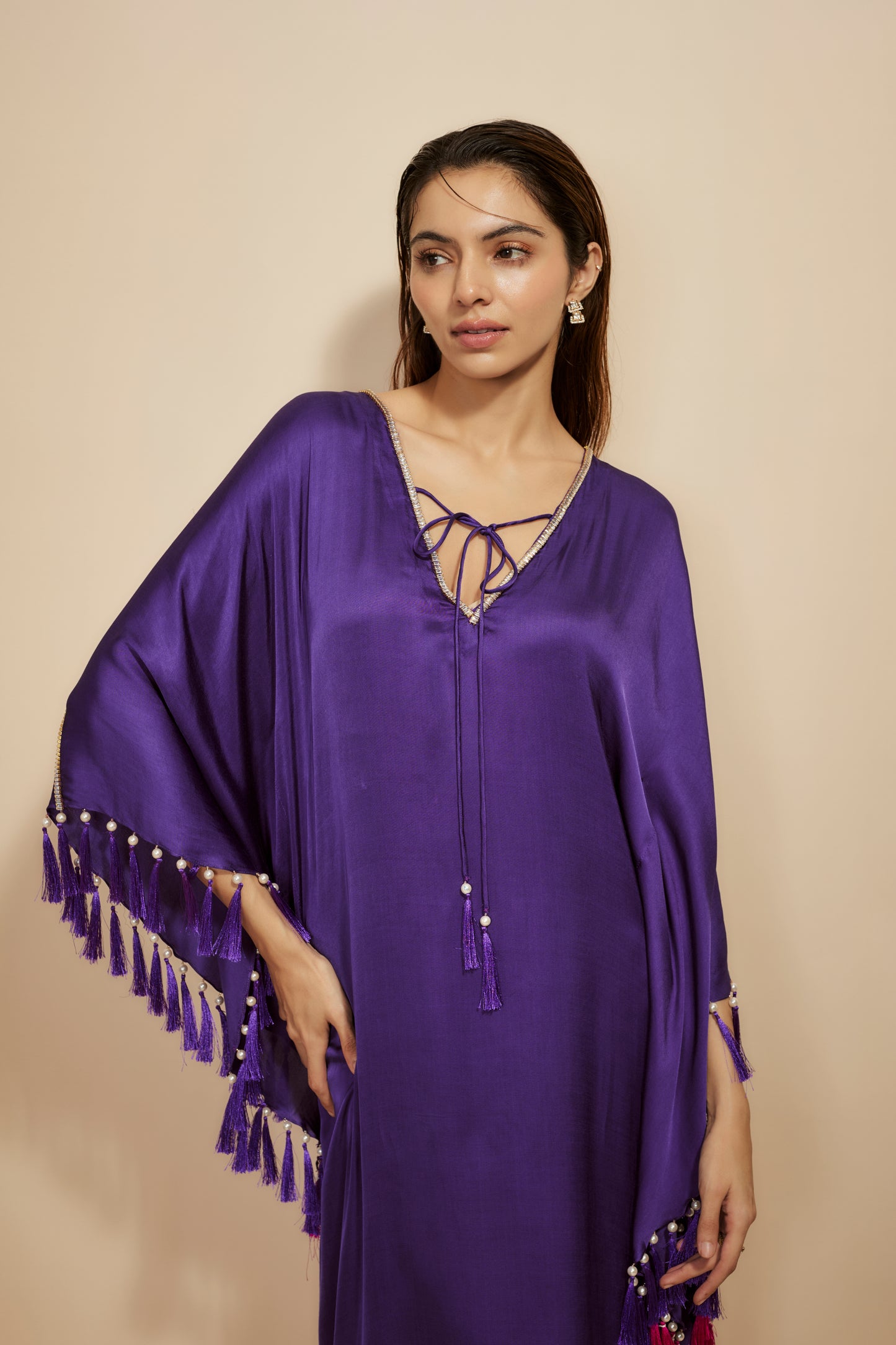 PURPLE EMBROIDERED KAFTAN