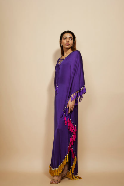 PURPLE EMBROIDERED KAFTAN