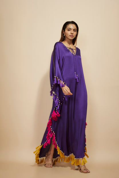 PURPLE EMBROIDERED KAFTAN