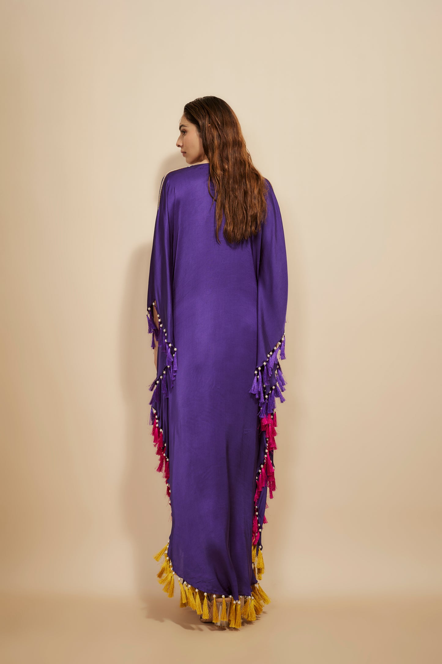 PURPLE EMBROIDERED KAFTAN