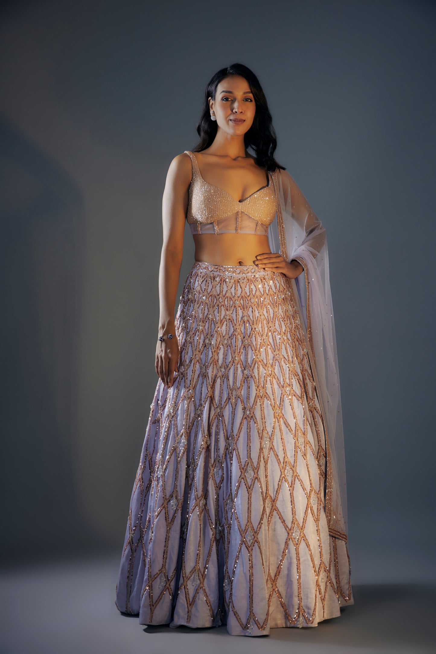 ICE BLUE LEHENGA SET