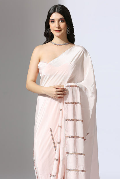 BABY PINK EMBROIDERED SAREE