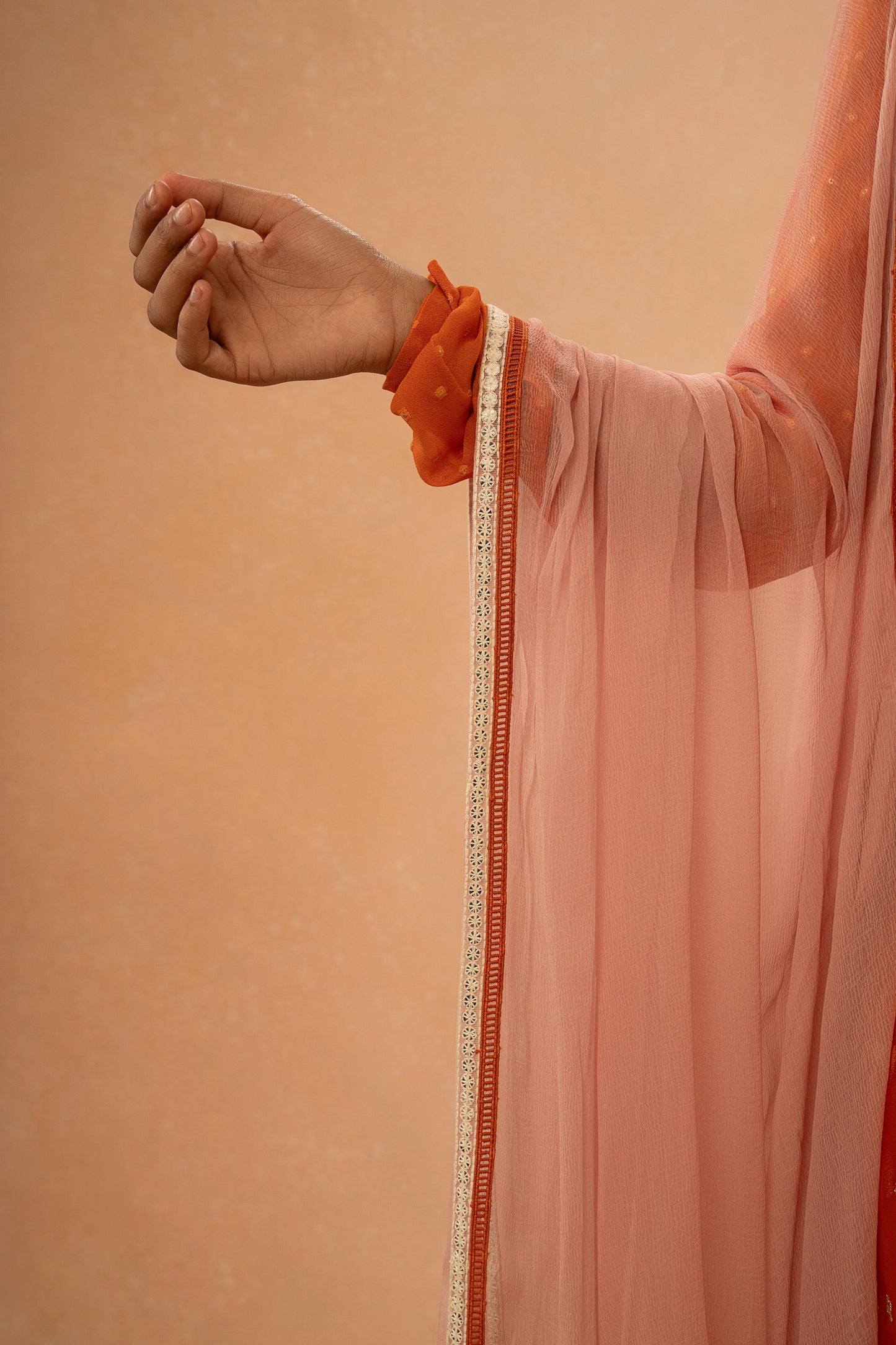 ORANGE A LINE KURTA PANT SET (SET OF 3)