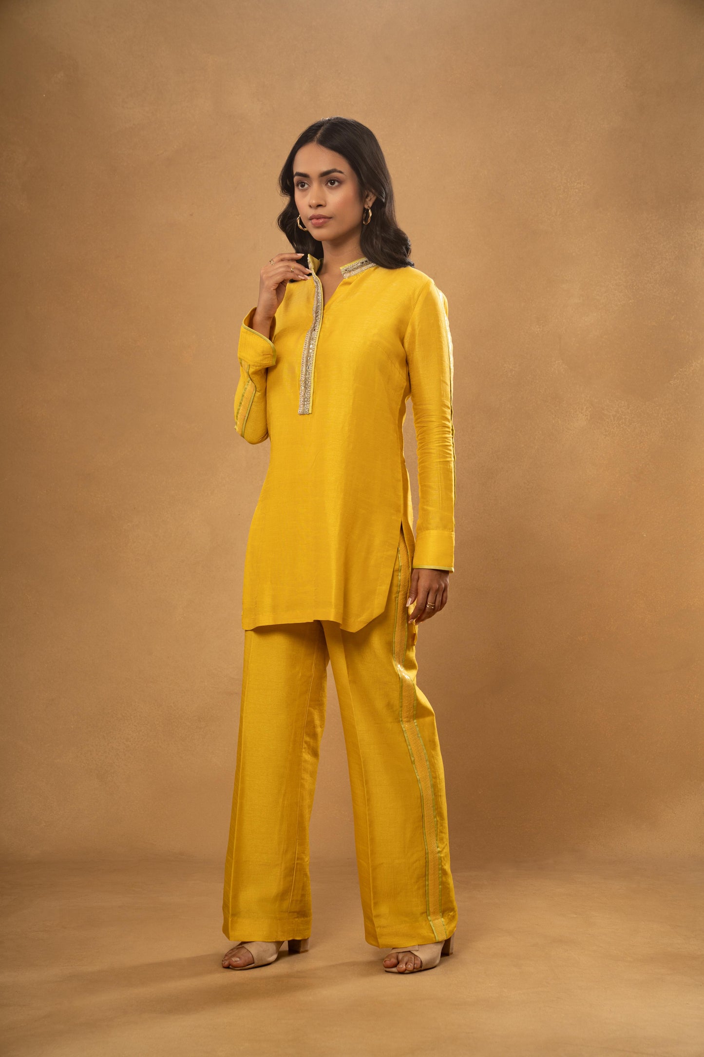 YELLOW SHIRT KURTA PANT SET (SET OF 2)