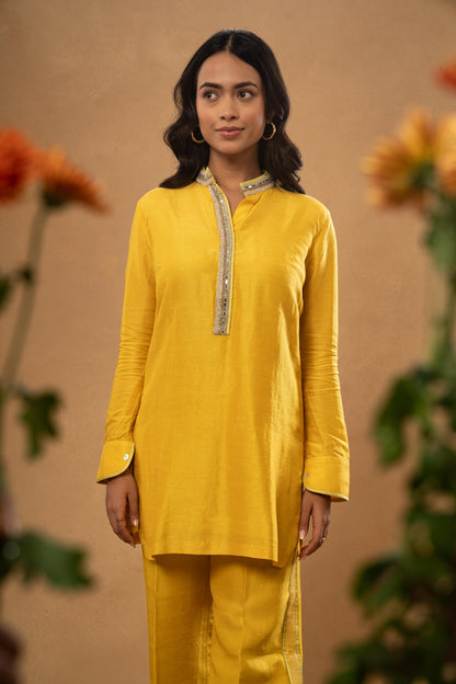YELLOW SHIRT KURTA PANT SET (SET OF 2)