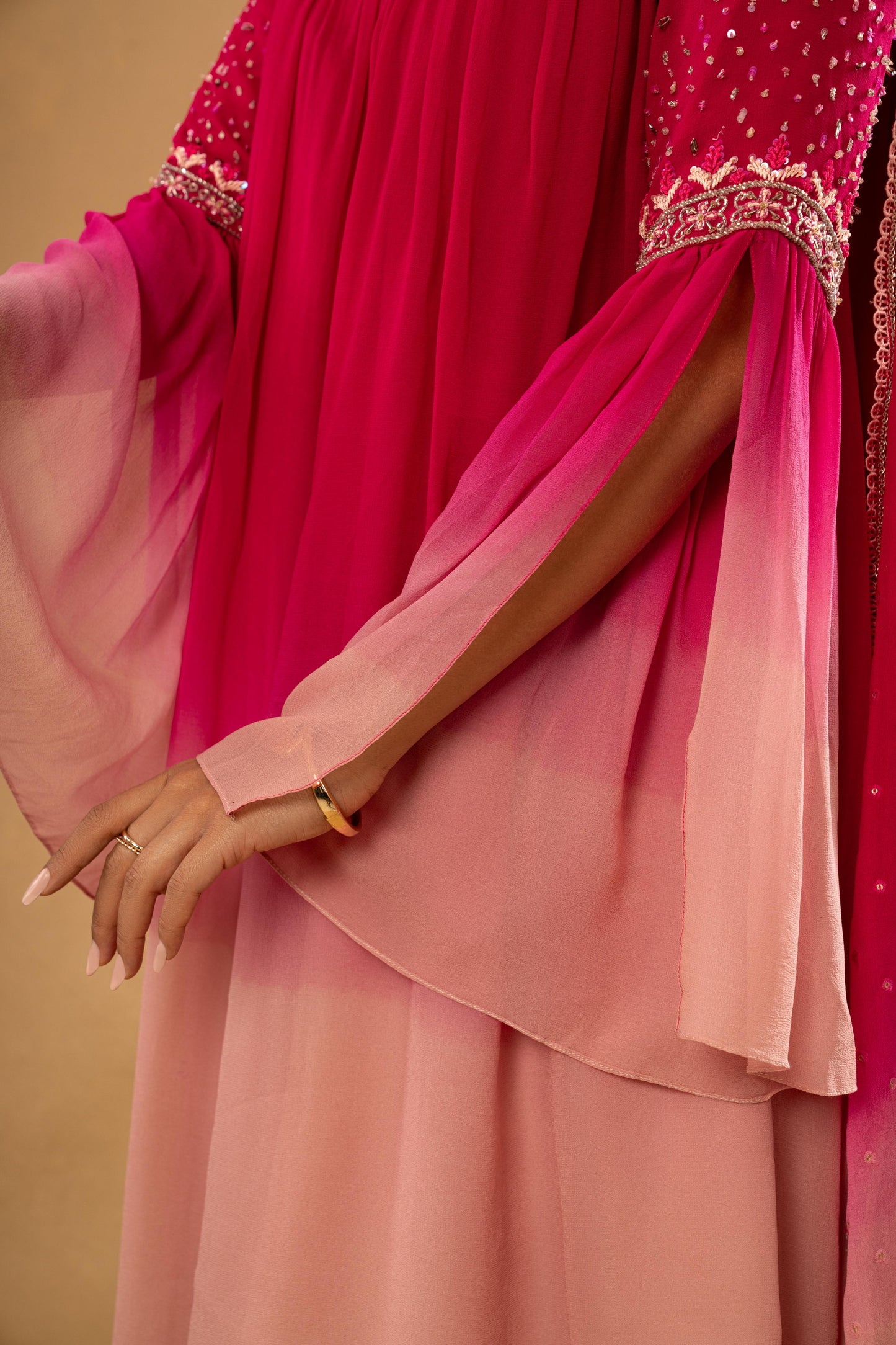 PINK PEACH OVERSIZED KURTI DHOTI PANT SET( SET OF 3)