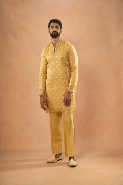 OCHRE YELLOW KURTA PANT SET (SET OF 2)