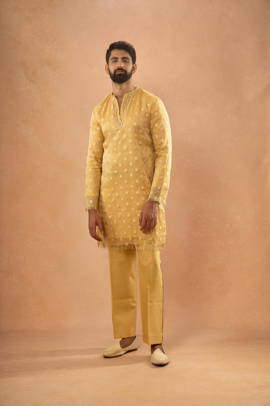OCHRE YELLOW KURTA PANT SET (SET OF 2)