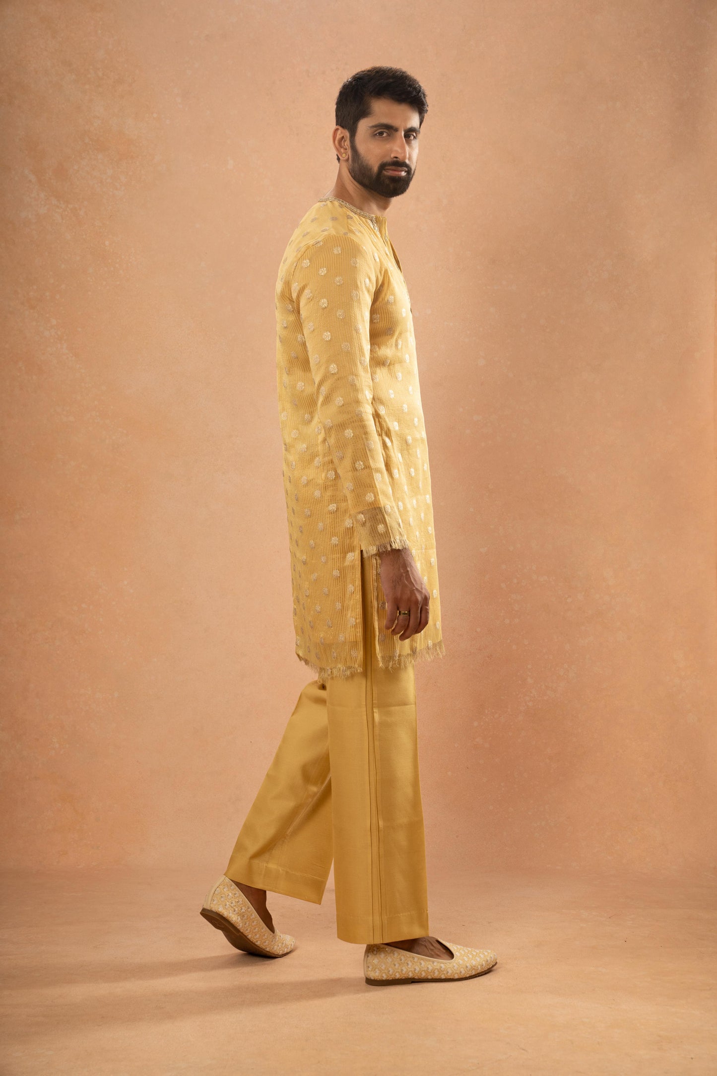 OCHRE YELLOW KURTA PANT SET (SET OF 2)