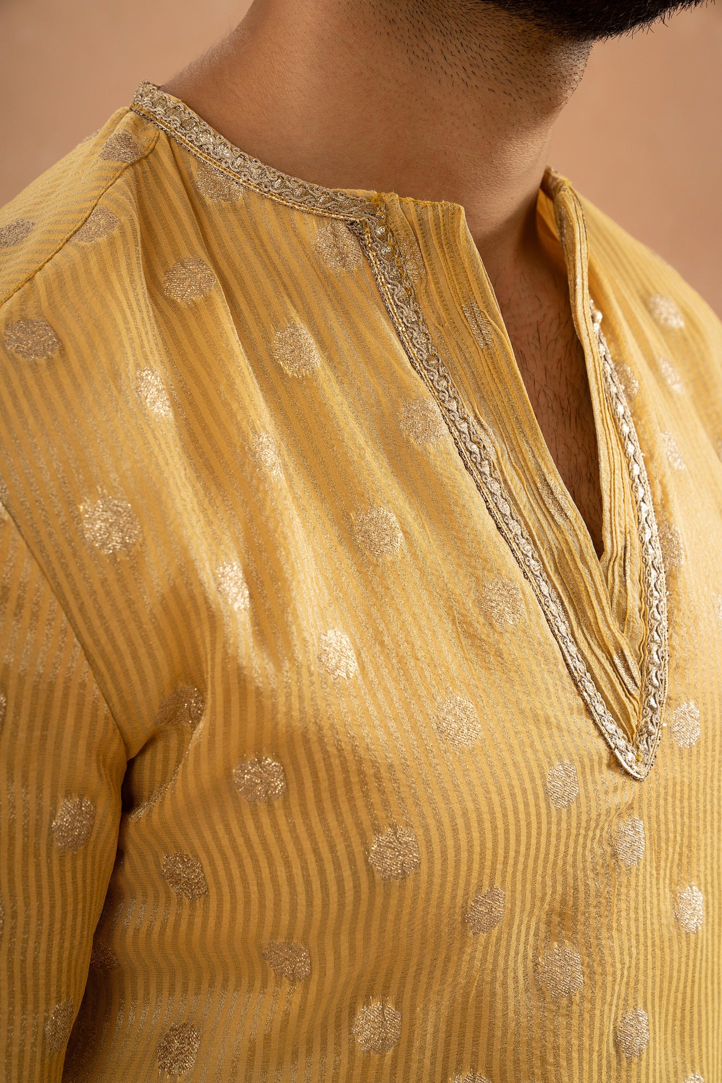 OCHRE YELLOW KURTA PANT SET (SET OF 2)