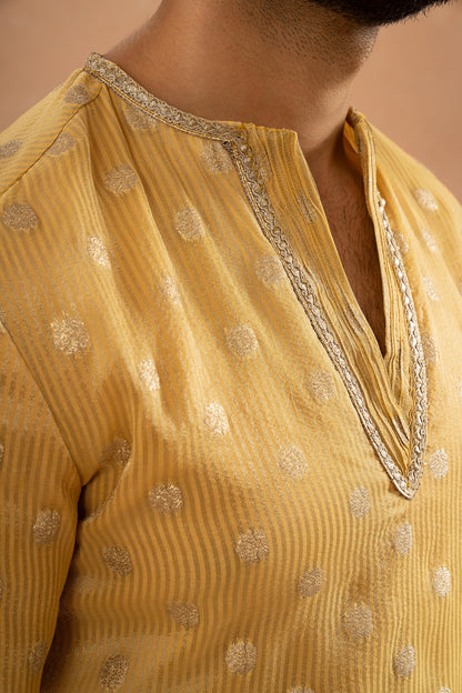 OCHRE YELLOW KURTA PANT SET (SET OF 2)