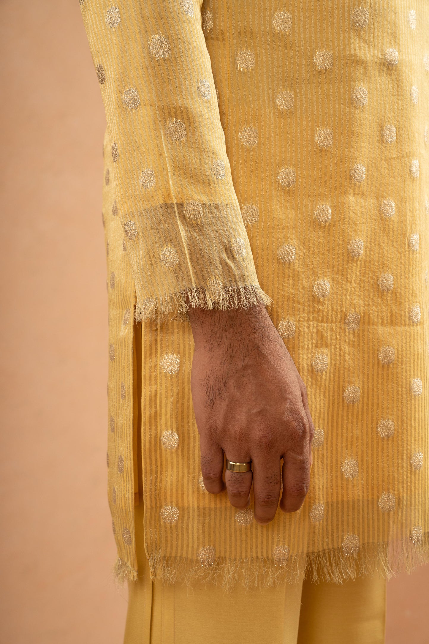 OCHRE YELLOW KURTA PANT SET (SET OF 2)