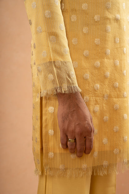 OCHRE YELLOW KURTA PANT SET (SET OF 2)