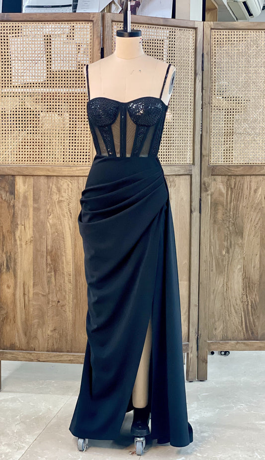 METALLIC CORSET DRESS