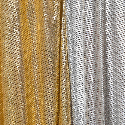 NOOR CHAIN MAIL METALLIC GOLD SILVER KAFTAN