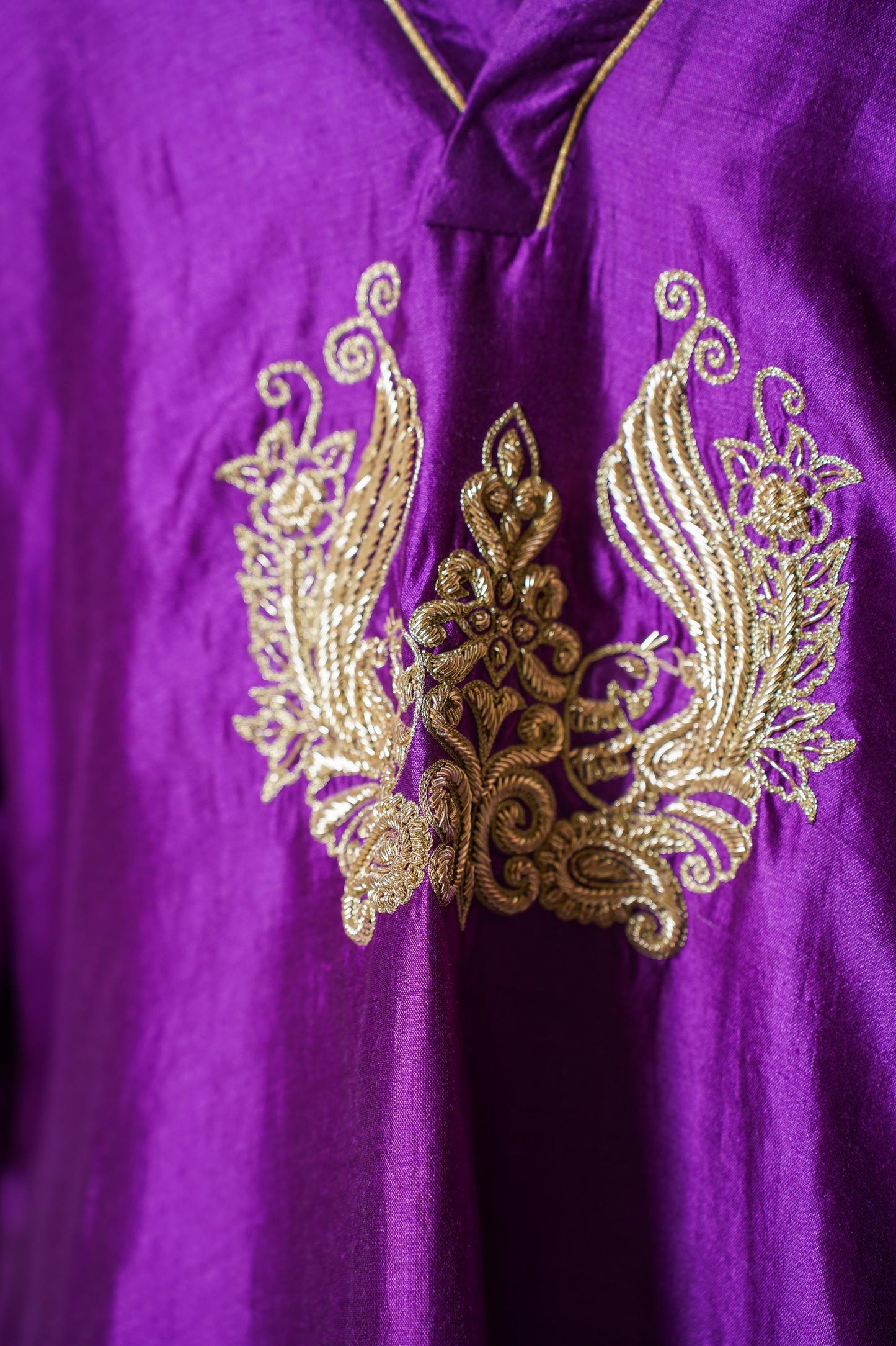 NOOR PURPLE GATHER KURTA  SET