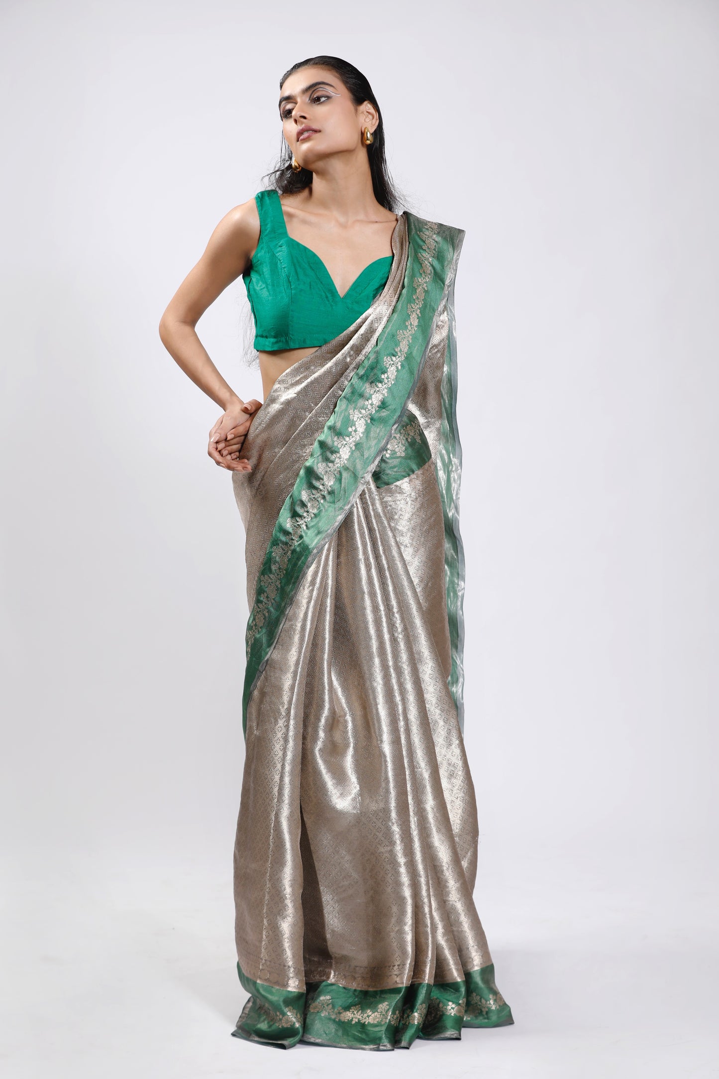 HANDWOVEN TISSUE BROCADE WITH SATIN BORDERS