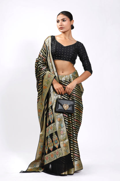 HANDWOVEN GEORGETTE HANDPAINTED SAREE