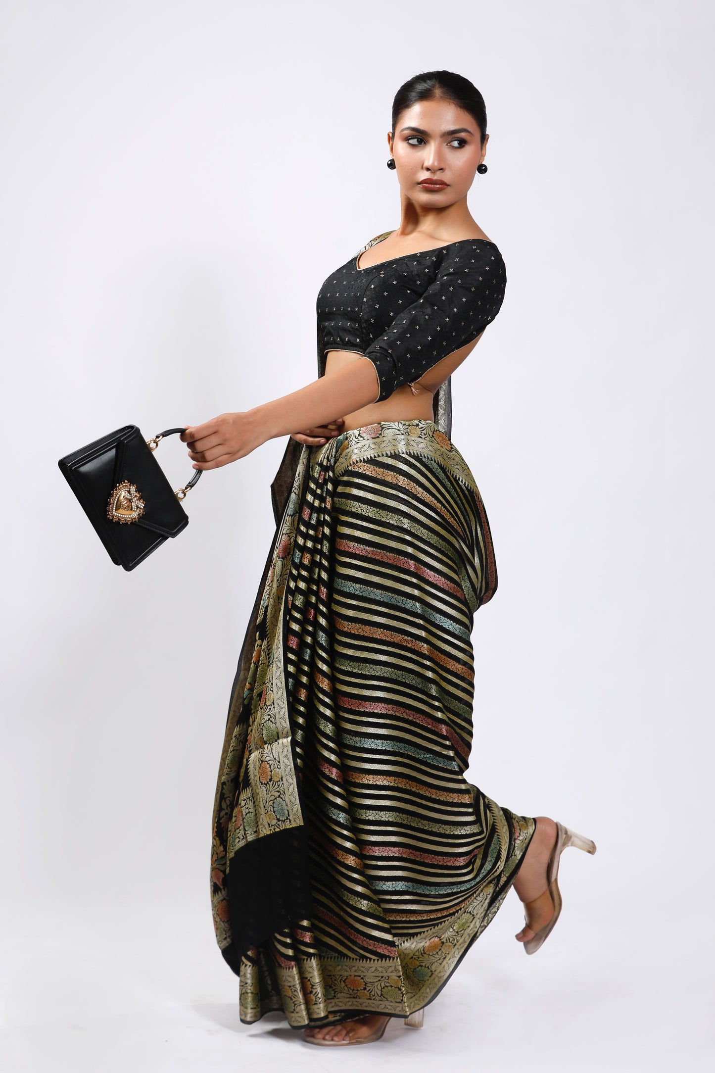 HANDWOVEN GEORGETTE HANDPAINTED SAREE