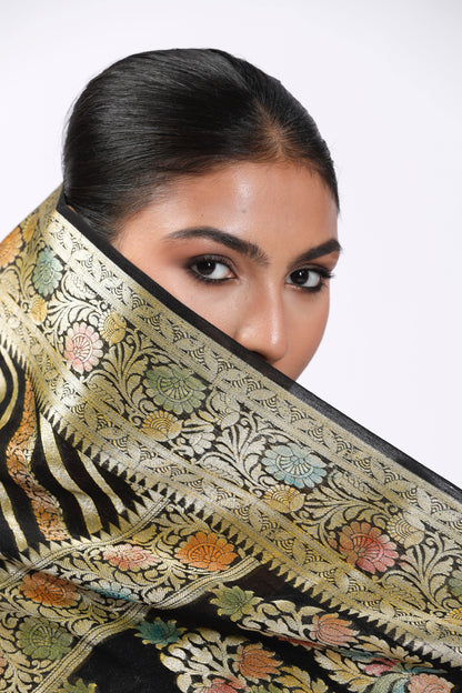 HANDWOVEN GEORGETTE HANDPAINTED SAREE