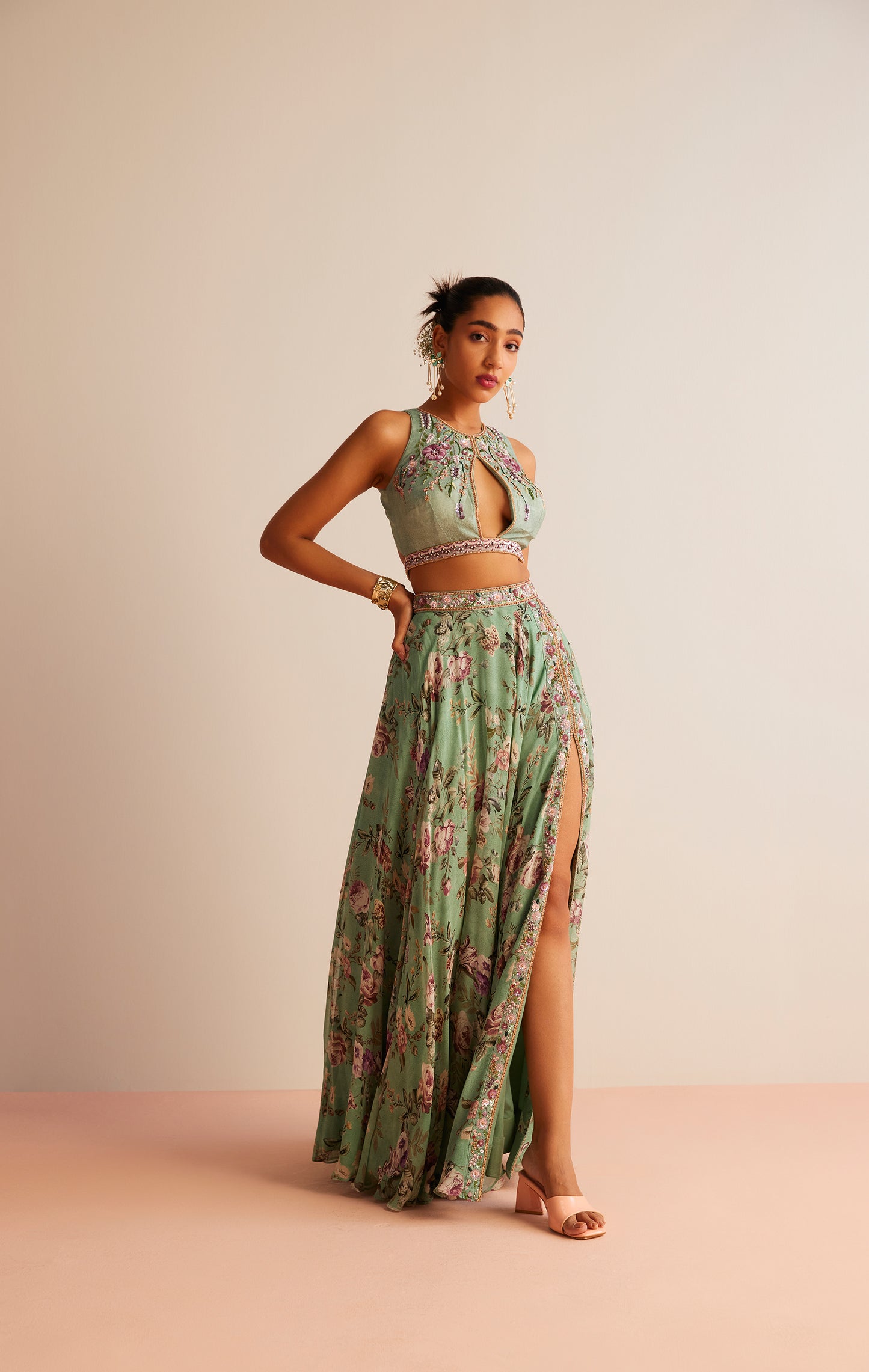 ELENA SLIT LEHENGA SKIRT SET