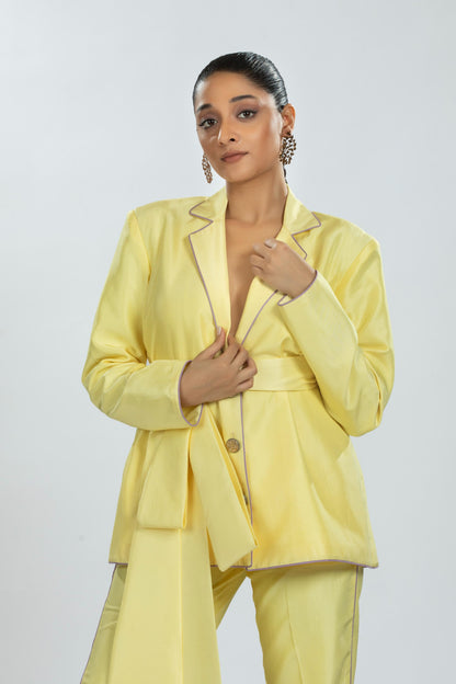 YELLOW JACKET WITH PANT AND BELT