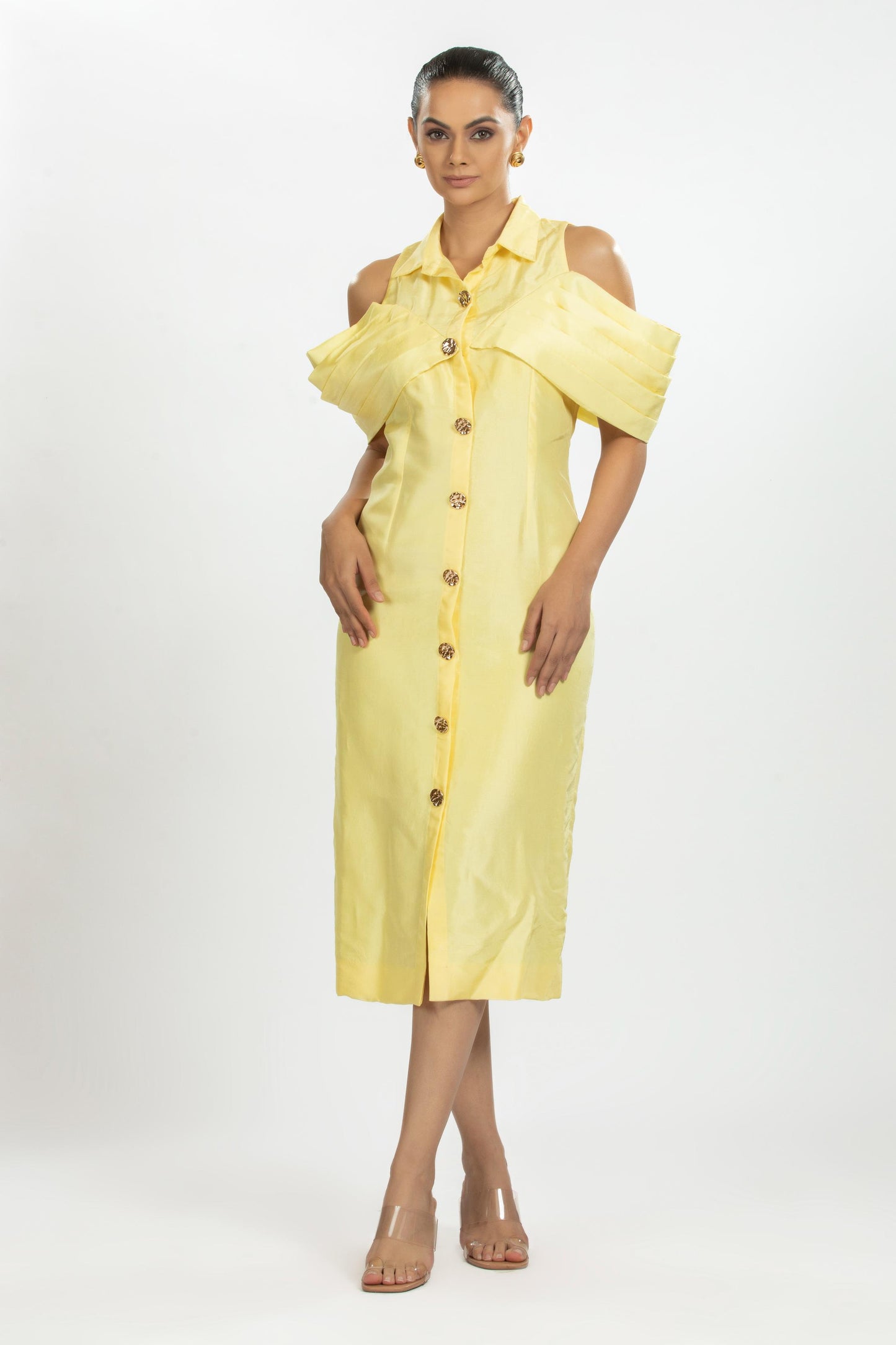 YELLOW BAMBOO SILK DRESS