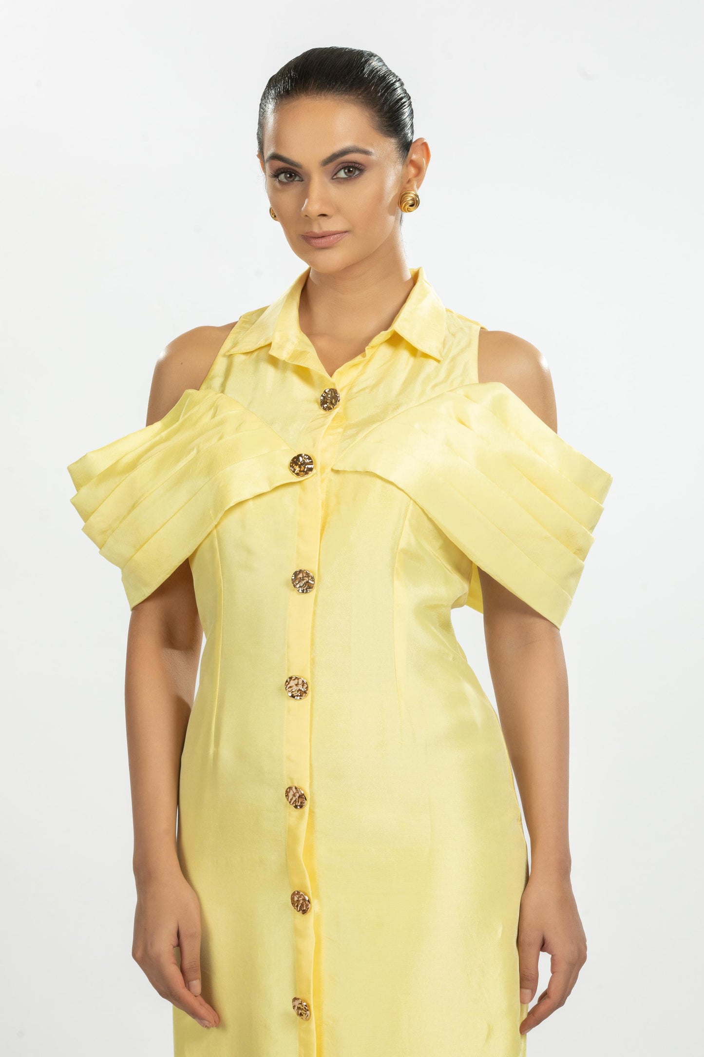 YELLOW BAMBOO SILK DRESS